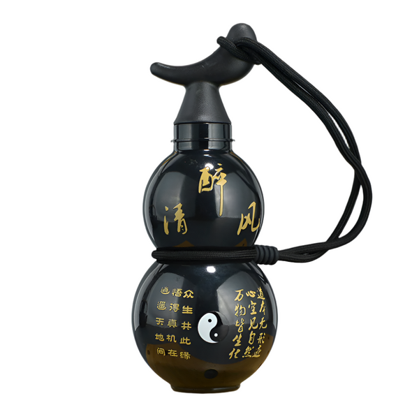 Elosung 750Ml Inspired Gourd Water Black Plastic Bottle Stylish Chinese Flask With Yin Yang Design Vacuum Flasks & Mugs