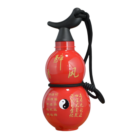 Elosung 750Ml Inspired Gourd Water Red Plastic Bottle Stylish Chinese Flask With Yin Yang Design Vacuum Flasks & Mugs