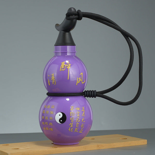 750Ml Inspired Gourd Water Purple Plastic Bottle Stylish Chinese Flask With Yin Yang Design Vacuum Flasks & Mugs
