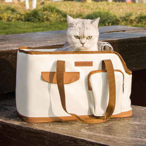 Elosung Toast Large Capacity Cat Carrier Bag Soft Sided Pet Travel Tote With Top Zipper Opening Pet Transport