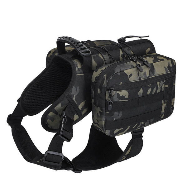 Elosung Camouflage Dog Tactical Backpack Harness Outdoor Saddle Bag For Dogs Harnesses