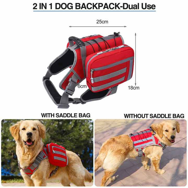 Elosung Camouflage Dog Tactical Backpack Harness Outdoor Saddle Bag For Dogs Harnesses