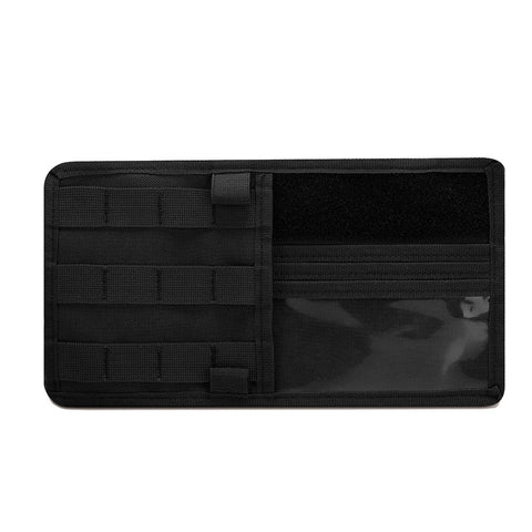 Elosung Black Car Sun Visor Organizer Tactical Molle Storage Panel With Multi Pocket Design Sun Visors