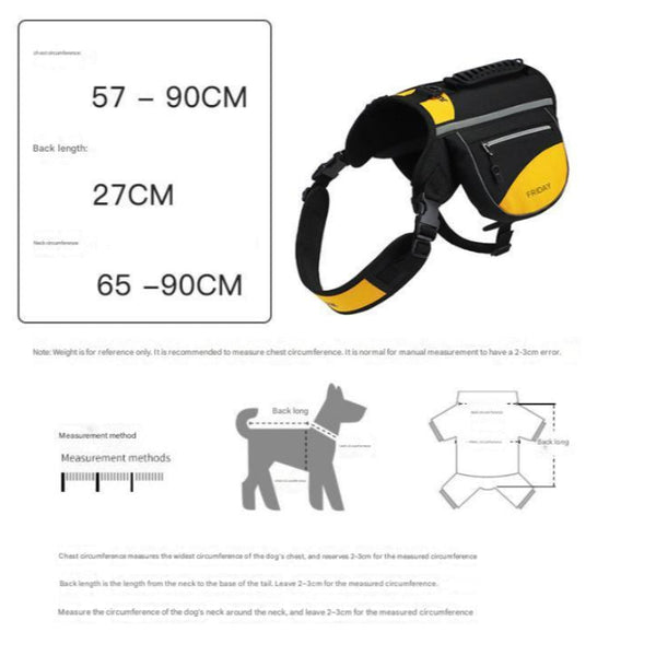 Elosung Green Reflective Dog Saddle Harness With Storage Bags Pet Backpack For Outdoor Adventures Pet Transport