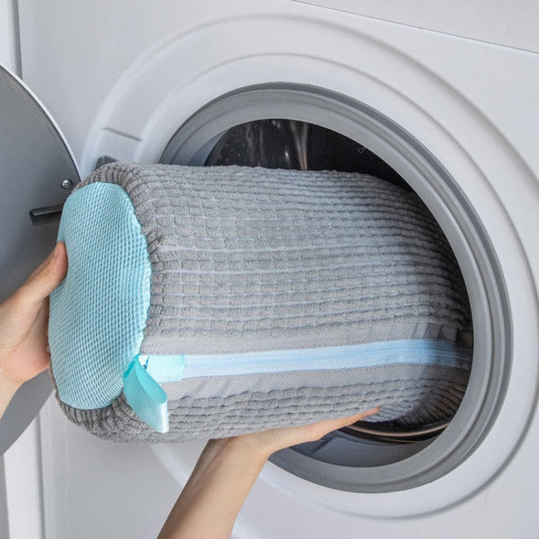 Elosung Grey Shoe Mesh Protective Washing For Shoes With Zipper Design Laundry Bags