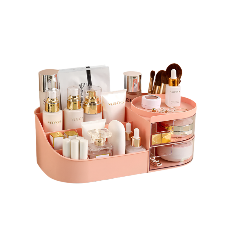 Elosung Makeup Organizer Pink (28.5*16*10.5Cm) Makeup Bags & Cases