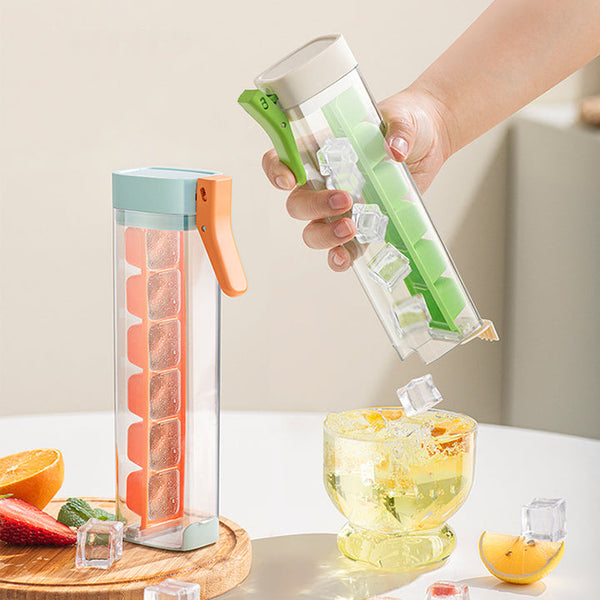 Elosung Orange Ice Cube Maker Bottle Portable And Easy Release Tray For Drinks Ice Cubes Trays & Moulds