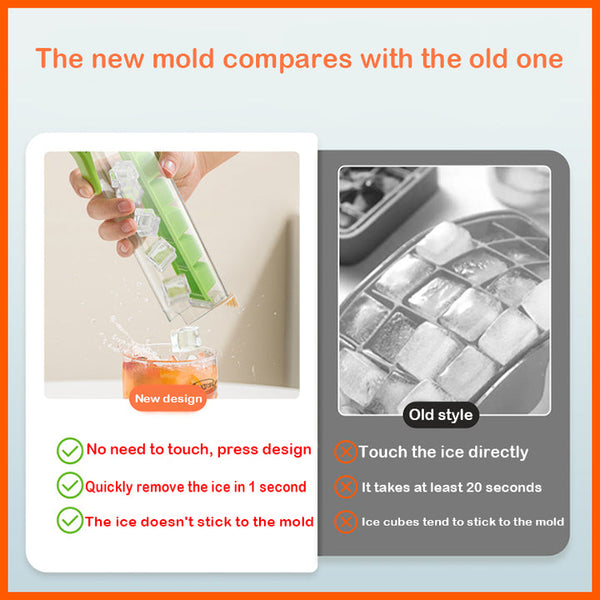 Elosung Orange Ice Cube Maker Bottle Portable And Easy Release Tray For Drinks Ice Cubes Trays & Moulds