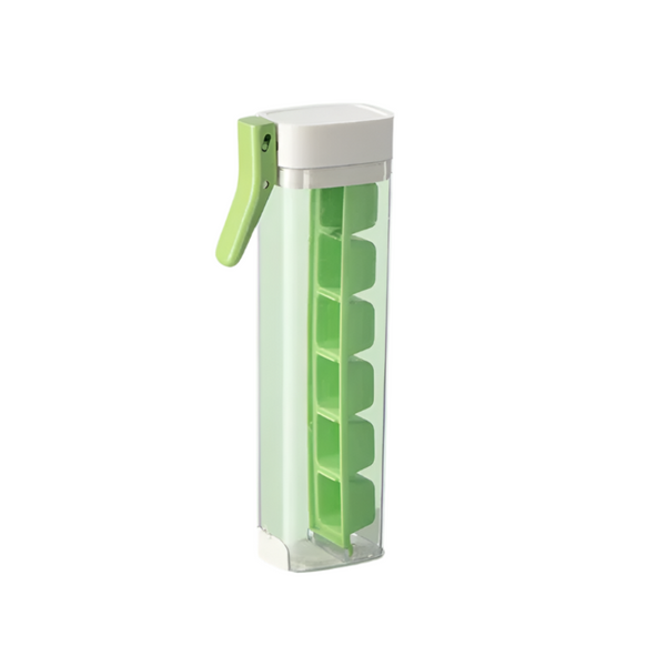 Green Ice Cube Maker Bottle Portable And Easy Release Tray For Drinks Ice Cubes Trays & Moulds