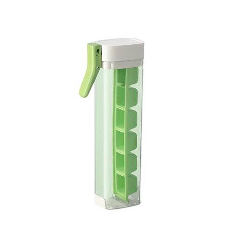 Green Ice Cube Maker Bottle Portable And Easy Release Tray For Drinks Ice Cubes Trays & Moulds