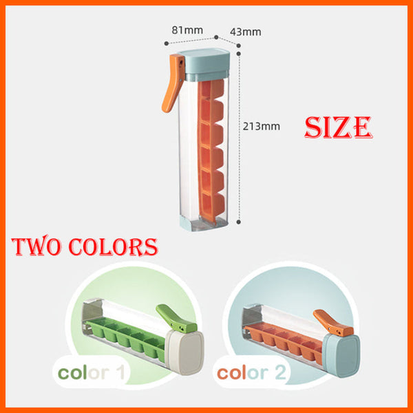 Green Ice Cube Maker Bottle Portable And Easy Release Tray For Drinks Ice Cubes Trays & Moulds