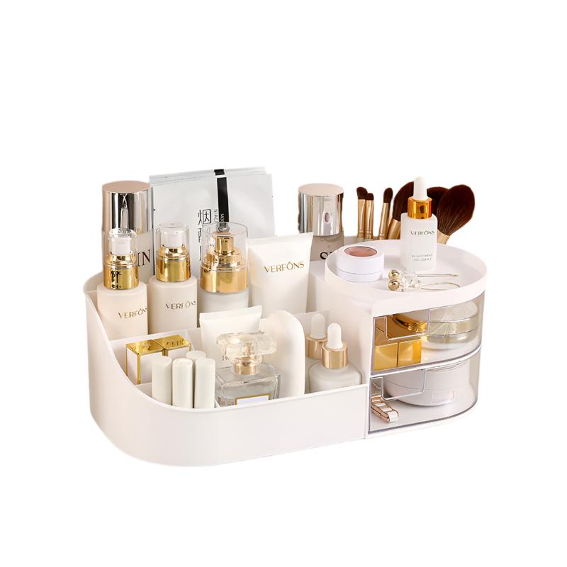 Elosung Cosmetics Storage Box Ivory White (26.5X14.5X10cm) Makeup Bags & Cases