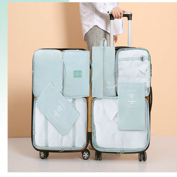 Pink Travel Packing Cube Set 7 Piece Luggage Organizer For Clothes Toiletries And Accessories Packing Organisers