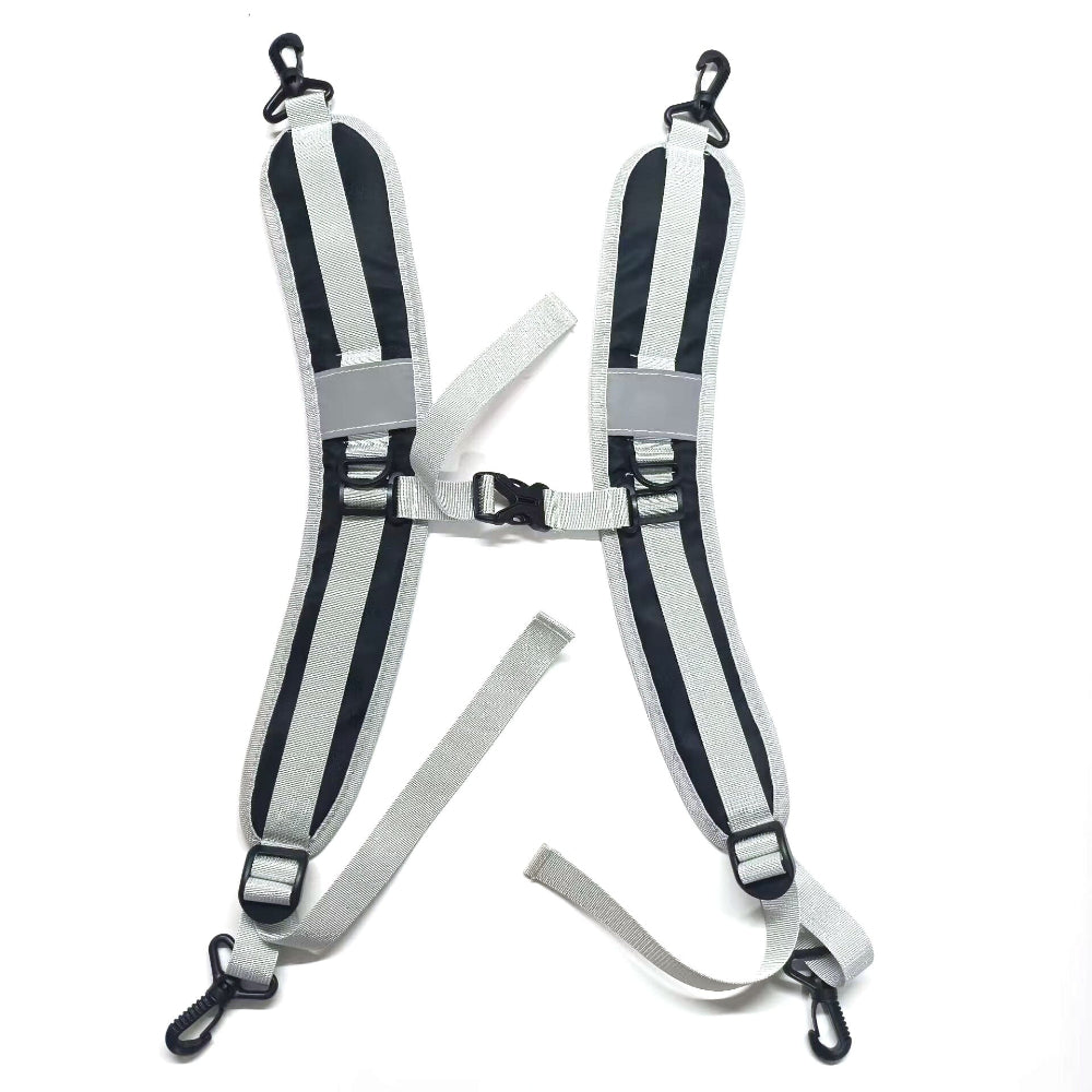 Elosung Black Reflective Double Harness With Clips Versatile Shoulder Strap For Backpacks And Outdoor Gear Other Camping