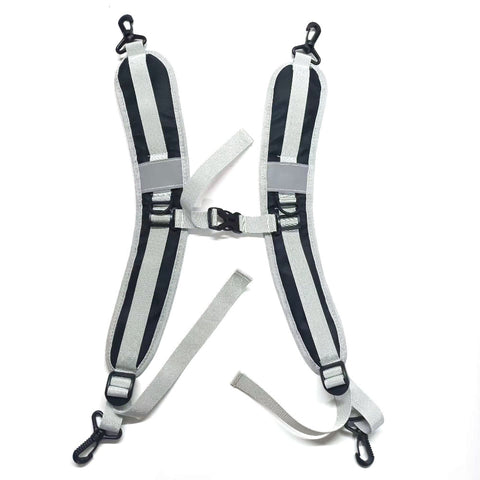 Elosung Black Reflective Double Harness With Clips Versatile Shoulder Strap For Backpacks And Outdoor Gear Other Camping