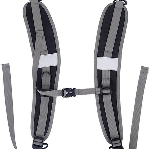 Elosung Black Reflective Double Harness With Clips Versatile Shoulder Strap For Backpacks And Outdoor Gear Other Camping