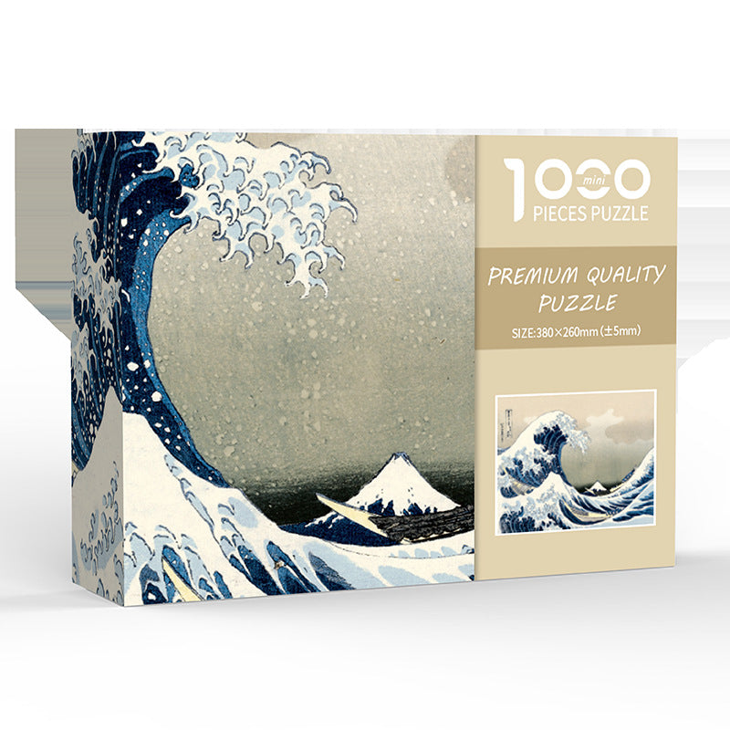 Kanagawa Uburi Diy 1000 Piece Paper Puzzle Creative Educational Toy For Family Fun Puzzles