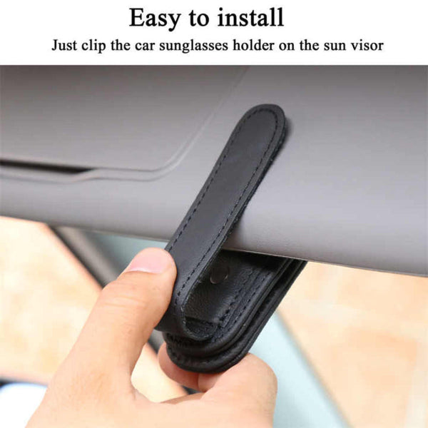 Elosung 2Pcs Beige Car Sun Visor Glasses Holder Universal Sunglasses Clip For Secure Storage Sun Visors