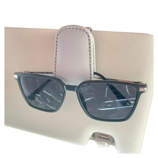 Elosung 2Pcs Grey Car Sun Visor Glasses Holder Universal Sunglasses Clip For Secure Storage Sun Visors