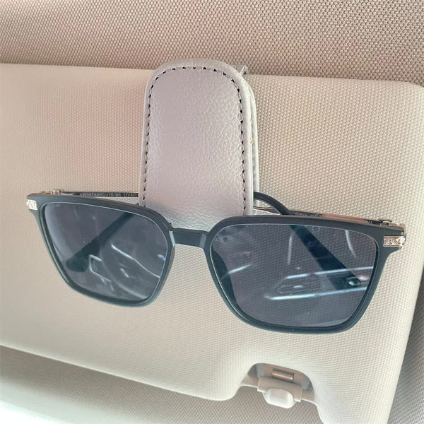 Elosung 2Pcs Grey Car Sun Visor Glasses Holder Universal Sunglasses Clip For Secure Storage Sun Visors