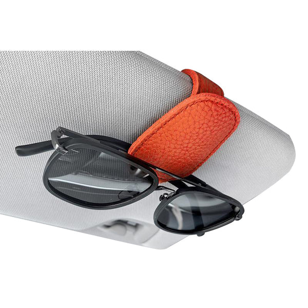 Elosung 2Pcs Orange Car Sun Visor Glasses Holder Universal Sunglasses Clip For Secure Storage Sun Visors