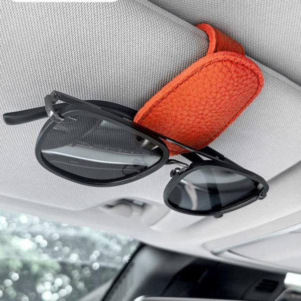 Elosung 2Pcs Orange Car Sun Visor Glasses Holder Universal Sunglasses Clip For Secure Storage Sun Visors