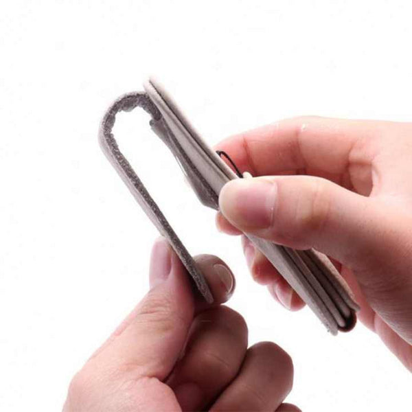 Grey Multifunctional Car Sun Visor Glasses Clip With Card Holder Compact And Convenient Sun Visors