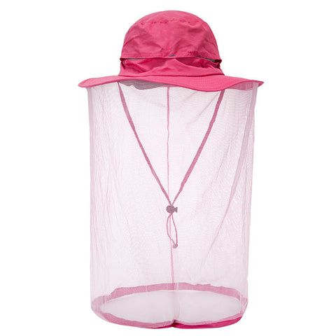 Elosung Rose Red Outdoor Mosquito Net Hat Sun Protection And Insect Repellent Bucket Insect Nets & Repellents