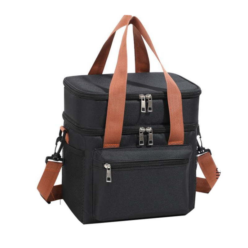 Black Waterproof Insulated Lunch Bag Leakproof Thermal Cooler For Food And Drinks Lunchboxes