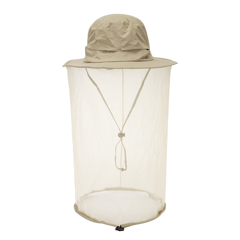 Yellow Outdoor Mosquito Net Hat Sun Protection And Insect Repellent Bucket Hats & Headwear