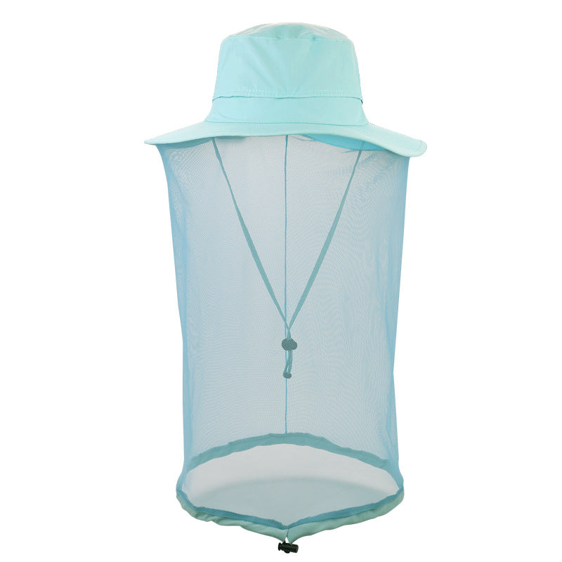 Elosung Azure Outdoor Mosquito Net Hat Sun Protection And Insect Repellent Bucket Hats & Headwear
