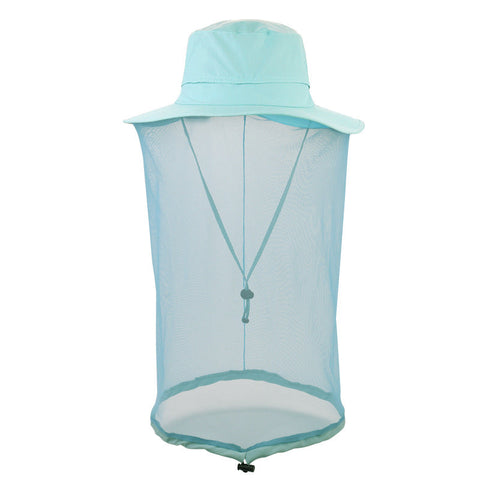 Elosung Azure Outdoor Mosquito Net Hat Sun Protection And Insect Repellent Bucket Hats & Headwear
