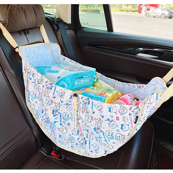 Elosung White Car Back Seat Organizer Hammock Storage Solution Puzzles