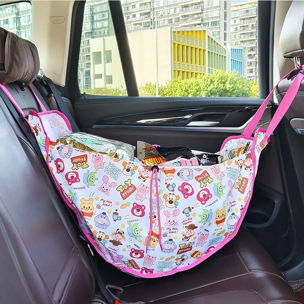 Elosung Pink Car Back Seat Organizer Hammock Portable Storage Solution Car Organisers