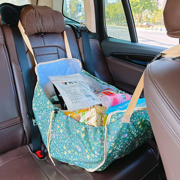 Green Car Back Seat Organizer Hammock Storage Solution Car Organisers