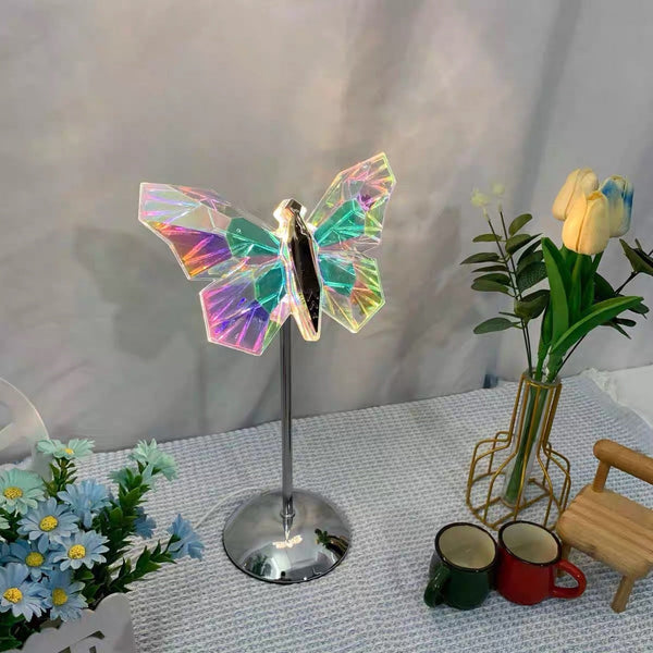 Muliticolor Butterfly Led Night Light Creative Crystal Design For Ambient Lighting Night Lights