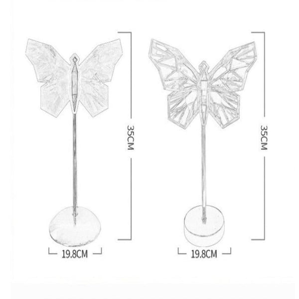 Muliticolor Butterfly Led Night Light Creative Crystal Design For Ambient Lighting Night Lights