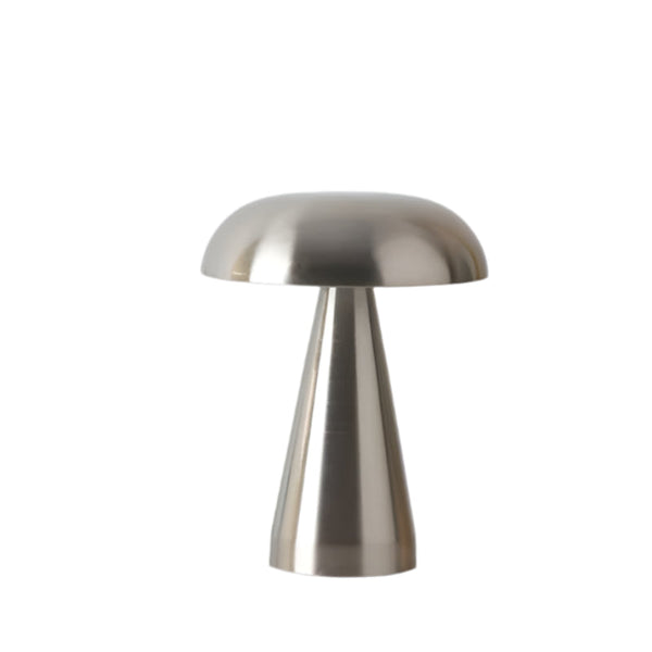 Elosung Silver Modern Mushroom Table Lamp Minimalist Metal Design For Home And Office Lamps