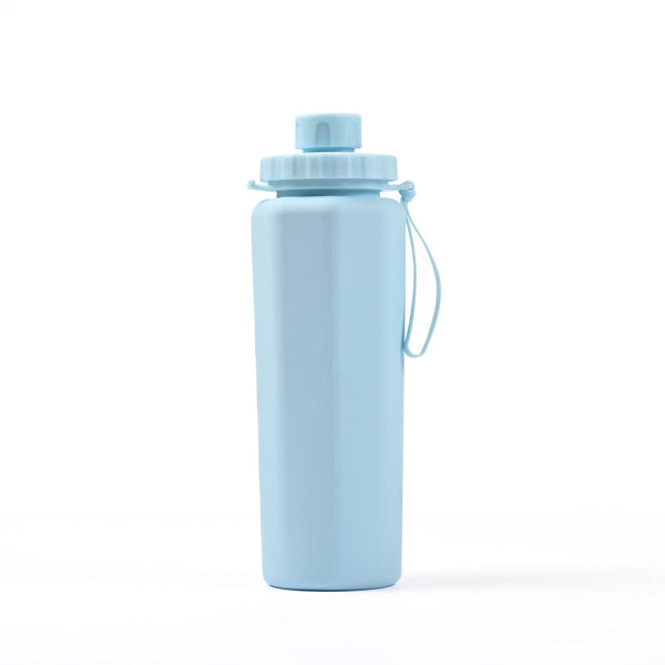 Elosung Blue 600Ml Silicone Collapsible Water Bottle Portable And Eco Friendly Hydration Solution Water Bottles