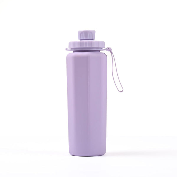 Elosung Purple 600Ml Silicone Collapsible Water Bottle Portable And Eco Friendly Hydration Solution Water Bottles