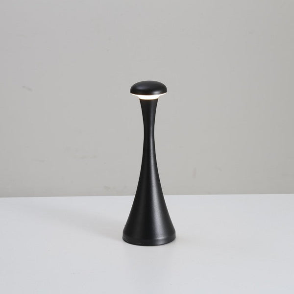 Elosung Black Modern Minimalist Led Mushroom Lamp Touch Control Rechargeable Night Light Night Lights