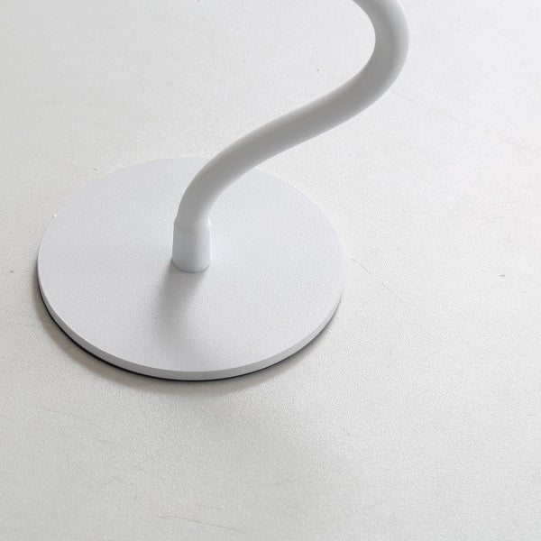 Elosung Smooth Black Lamp Cap Elegant Curved Stem Mushroom Desk Led Table Light Lamps