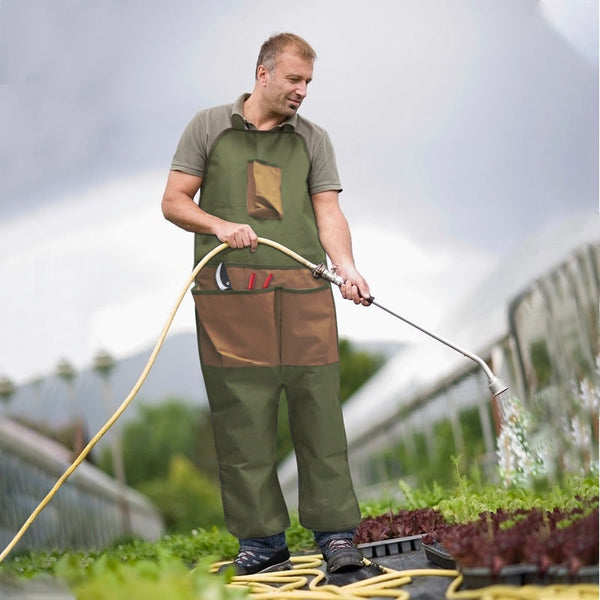 Elosung Brown Pocket Heavy Duty Gardening Apron With Adjustable Straps And Multi Design Tool Carriers Aprons & Belts