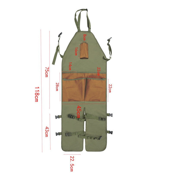 Elosung Brown Pocket Heavy Duty Gardening Apron With Adjustable Straps And Multi Design Tool Carriers Aprons & Belts