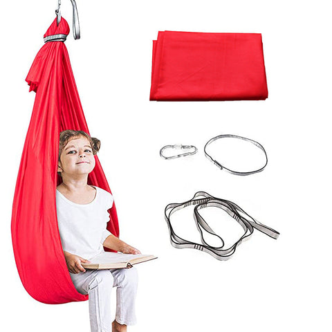 Red Kids' Outdoor Hanging Swing Pod Chair Comfortable & Durable Hammock For Play Hammocks