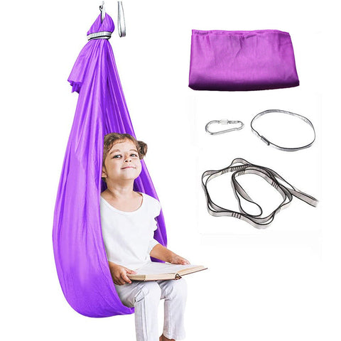 Purple Kids' Outdoor Hanging Swing Pod Chair Comfortable & Durable Hammock For Play Hammocks