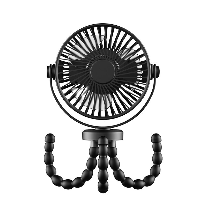 Black Mini Little One Stroller Fan With Flexible Tripod Portable Fans