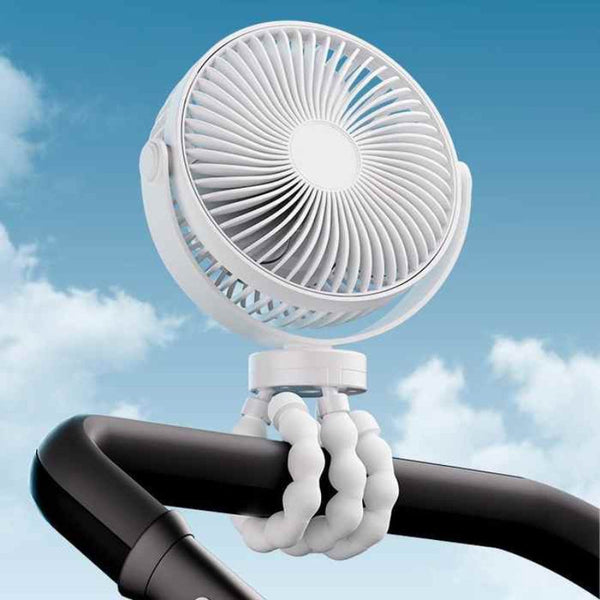 Grey Mini Little One Stroller Fan With Flexible Tripod Portable Fans