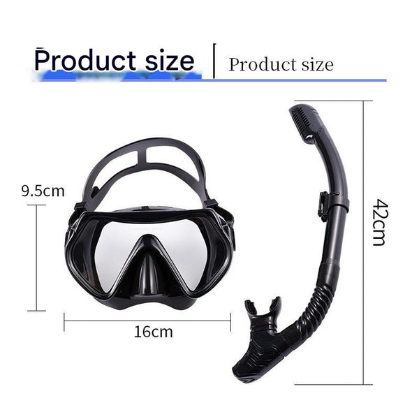 Elosung Black Professional Snorkeling Mask And Dry Top Set Masks