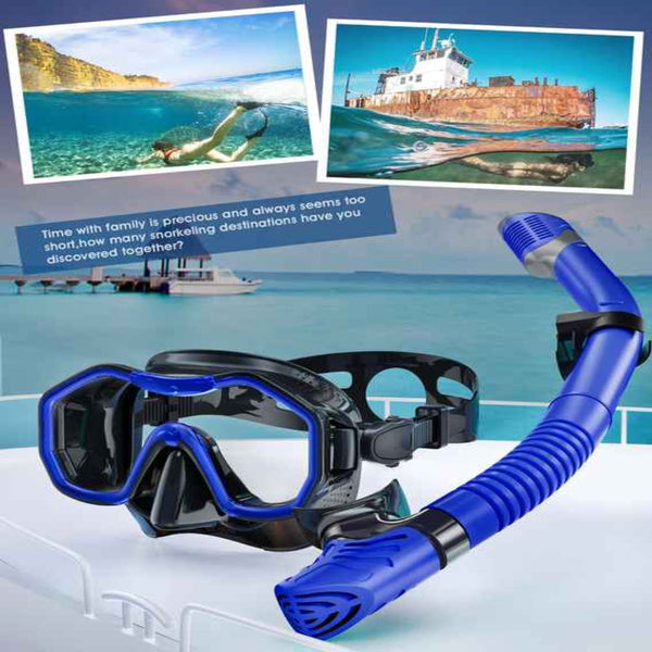 Elosung Black Professional Snorkeling Mask And Dry Top Set Masks